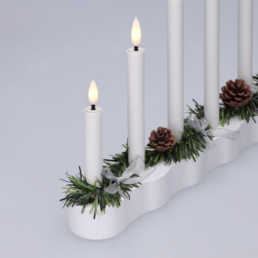 BRILAGI - LED Vánoční svícen 7xLED/2xAA bílá