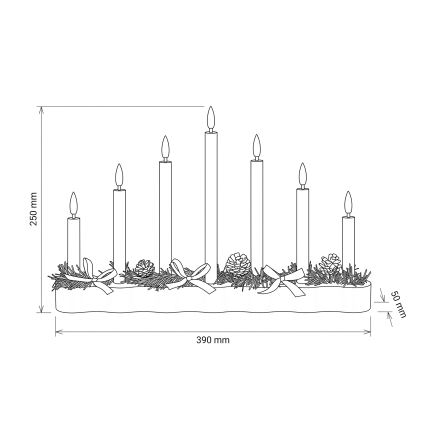 BRILAGI - LED Vánoční svícen 7xLED/2xAA bílá