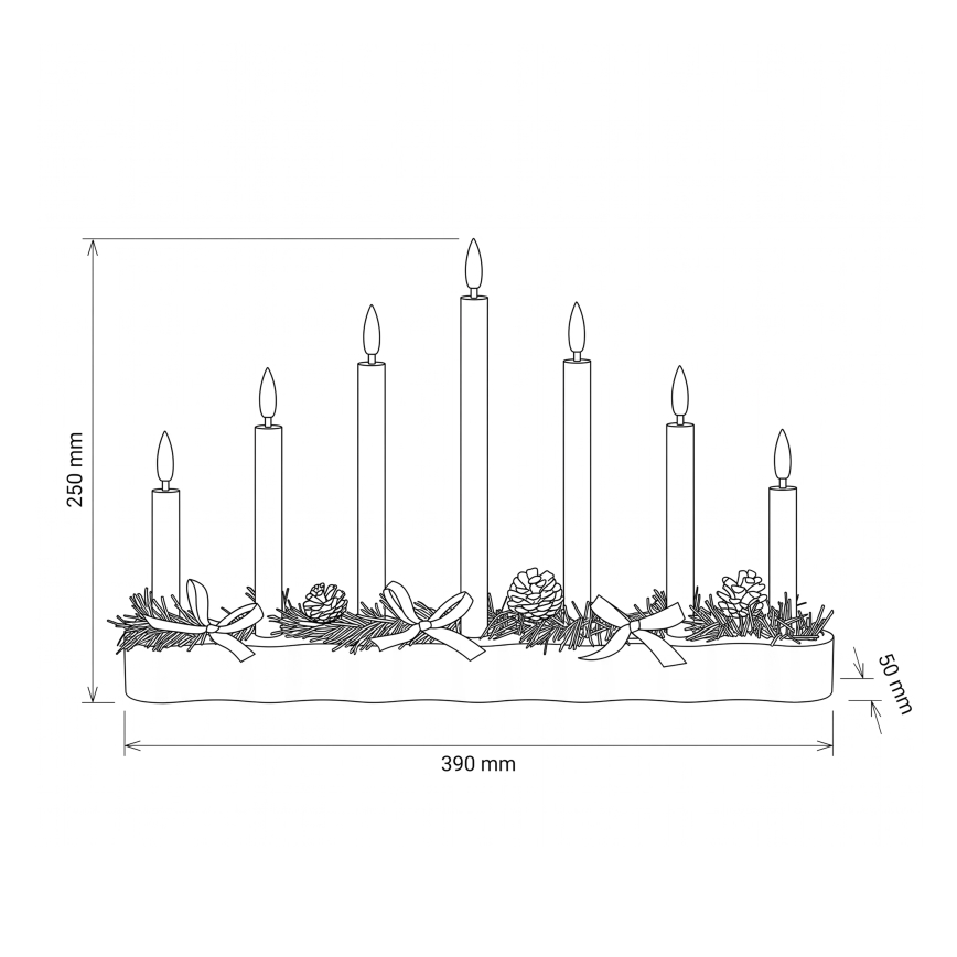 BRILAGI - LED Vánoční svícen 7xLED/2xAA bílá