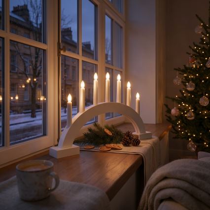 BRILAGI - LED Vánoční svícen 7xLED/2xAA bílá