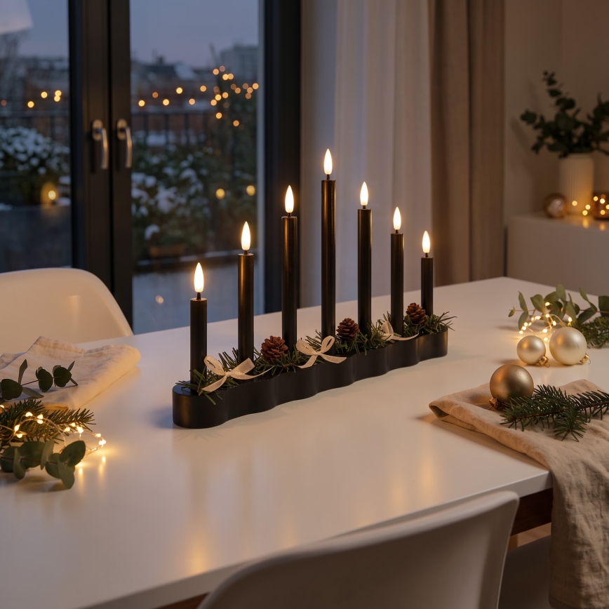 BRILAGI - LED Vánoční svícen 7xLED/2xAA černá
