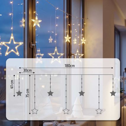 BRILAGI - LED Vánoční závěs 77xLED/3xAA/USB 1,8m teplá bílá