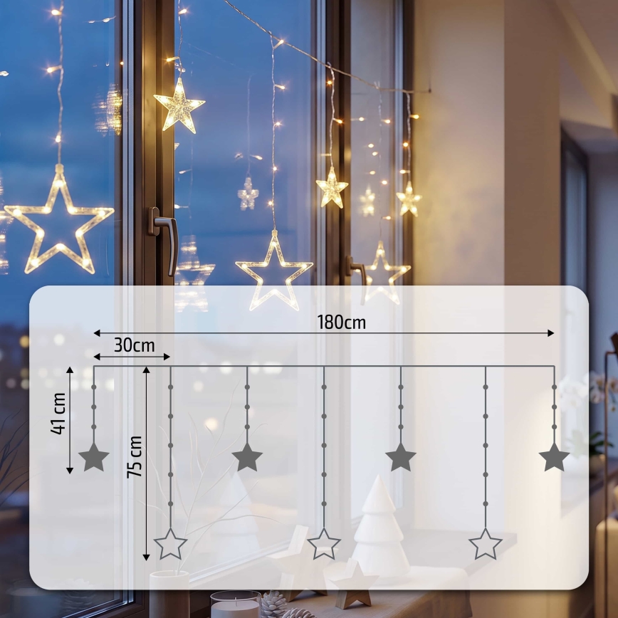 BRILAGI - LED Vánoční závěs 77xLED/3xAA/USB 1,8m teplá bílá