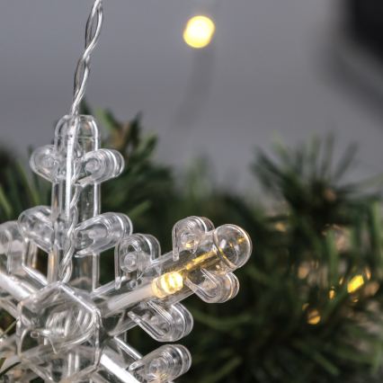BRILAGI - LED Vánoční závěs 77xLED/3xAA/USB 3,8m vločky teplá bílá
