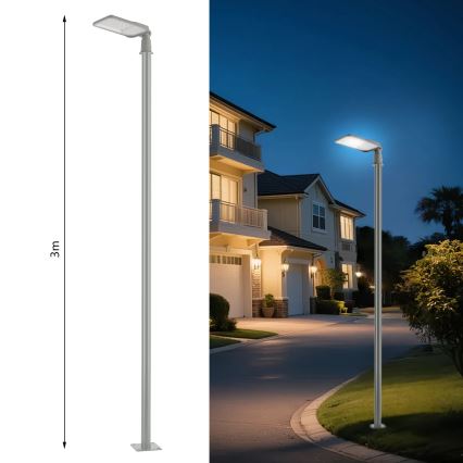 Brilagi - LED Venkovní pouliční lampa se sloupem a kloubem 3 m URBANLIGHT LED/100W/230V šedá IP65