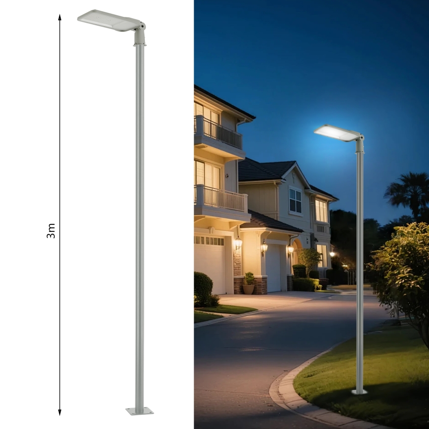 Brilagi - LED Venkovní pouliční lampa se sloupem a kloubem 3 m URBANLIGHT LED/200W/230V šedá IP65