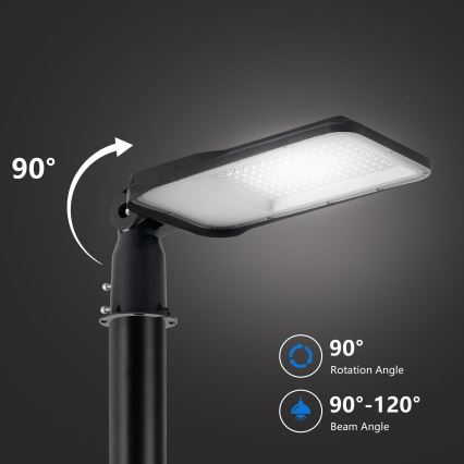 Brilagi - LED Venkovní pouliční lampa se sloupem a kloubem 4 m URBANLIGHT LED/100W/230V černá IP65