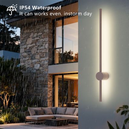 Brilagi - LED Venkovní nástěnné svítidlo AURA LED/12W/230V 3000K IP54 65 cm hnědá CRI 90