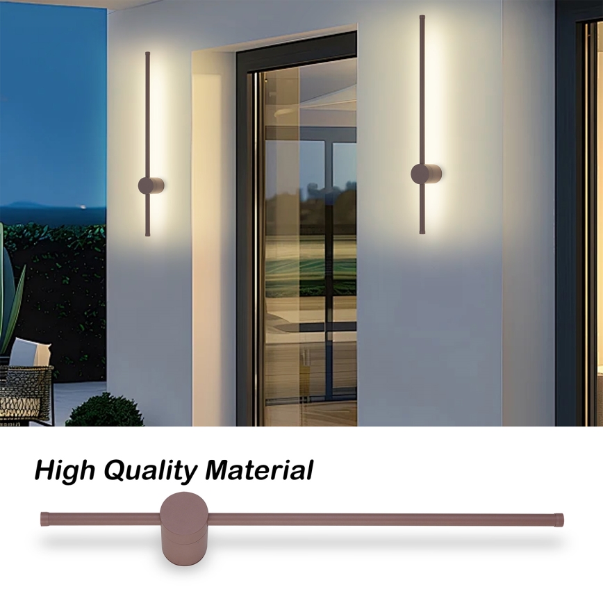 Brilagi - LED Venkovní nástěnné svítidlo AURA LED/12W/230V 3000K IP54 65 cm hnědá CRI 90