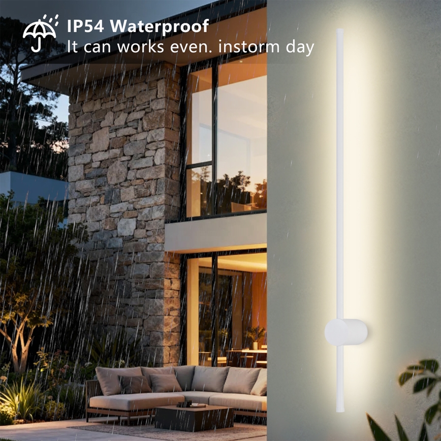 Brilagi - LED Venkovní nástěnné svítidlo AURA LED/20W/230V 3000K IP54 97 cm bílá CRI 90