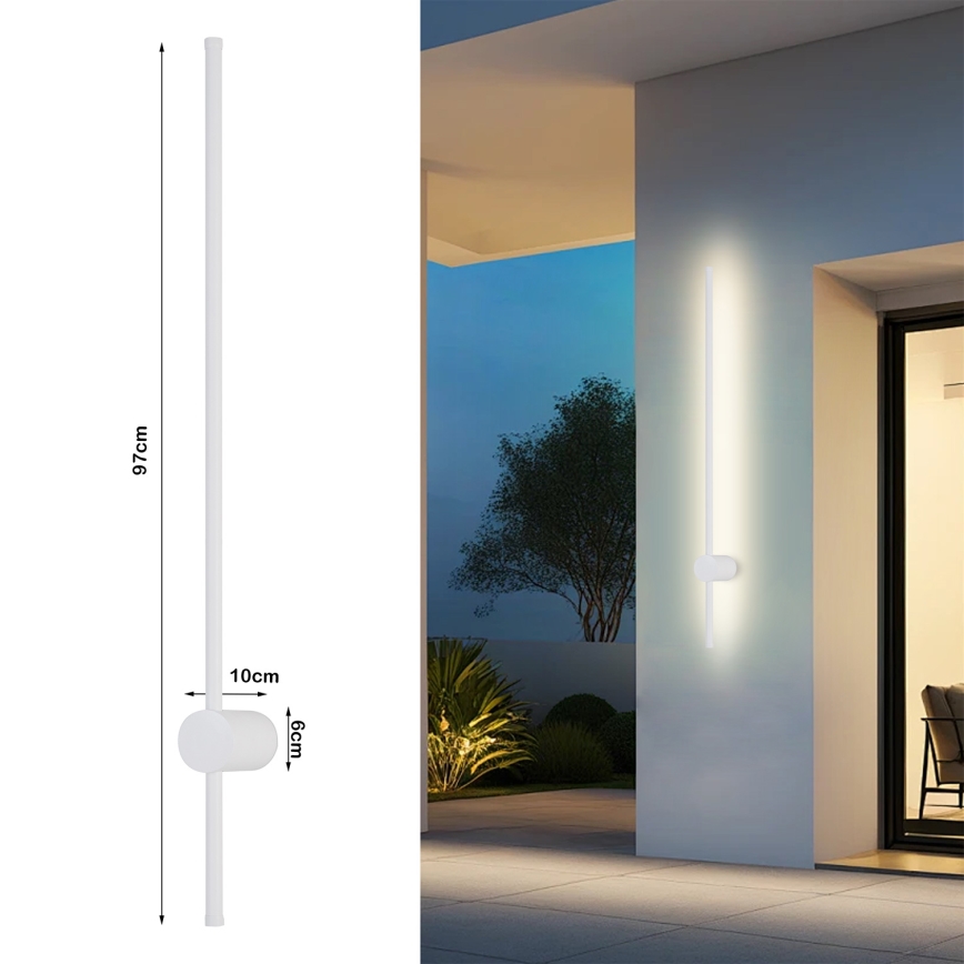 Brilagi - LED Venkovní nástěnné svítidlo AURA LED/20W/230V 3000K IP54 97 cm bílá CRI 90