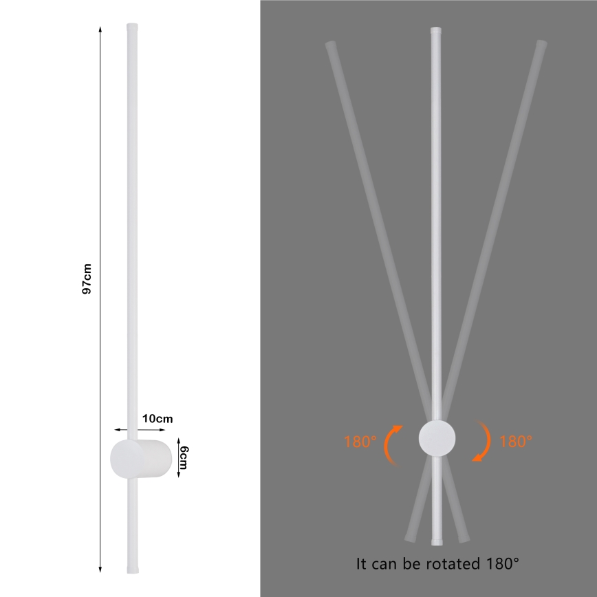 Brilagi - LED Venkovní nástěnné svítidlo AURA LED/20W/230V 3000K IP54 97 cm bílá CRI 90