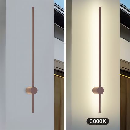 Brilagi - LED Venkovní nástěnné svítidlo AURA LED/20W/230V 3000K IP54 97 cm hnědá CRI 90