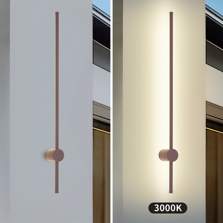Brilagi - LED Venkovní nástěnné svítidlo AURA LED/20W/230V 3000K IP54 97 cm hnědá CRI 90