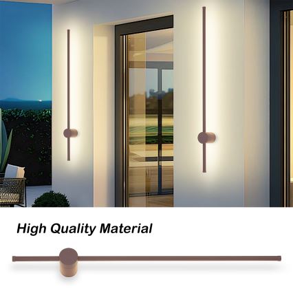 Brilagi - LED Venkovní nástěnné svítidlo AURA LED/20W/230V 3000K IP54 97 cm hnědá CRI 90