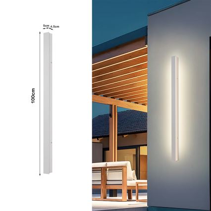 Brilagi - LED Venkovní nástěnné svítidlo LINEAR LED/22W/230V 3000K IP65 100 cm bílá CRI 90