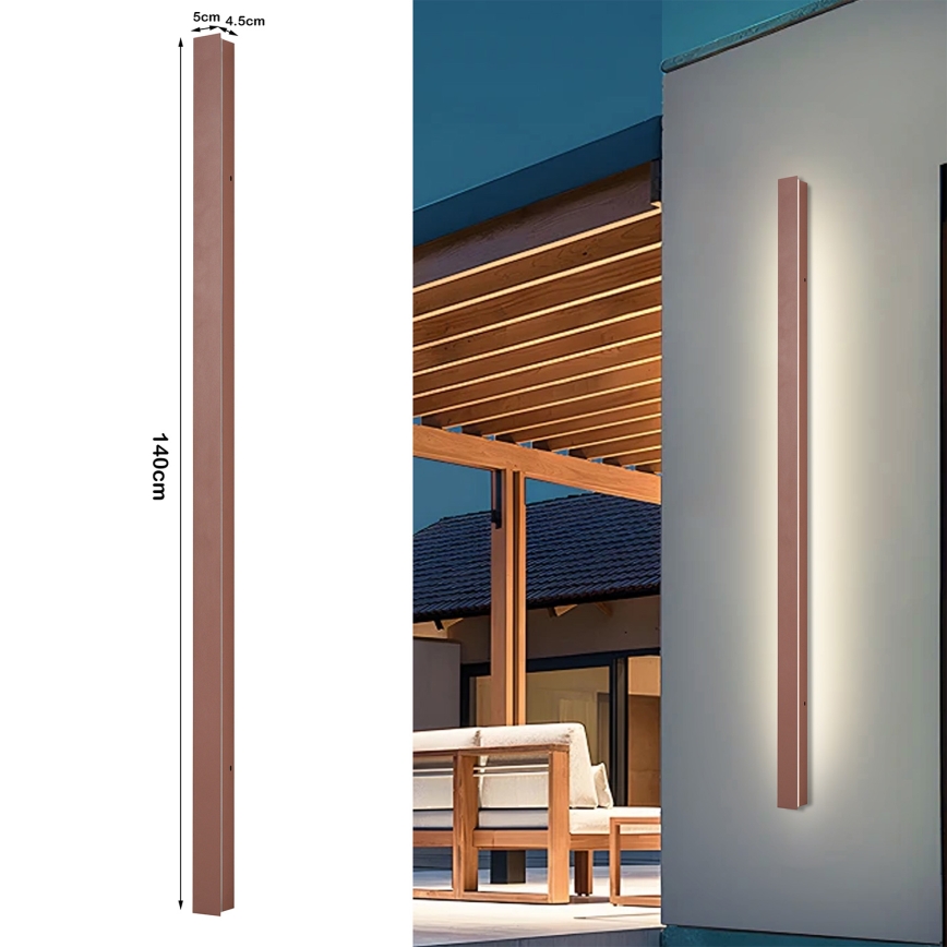 Brilagi - LED Venkovní nástěnné svítidlo LINEAR LED/32W/230V 3000K IP65 140 cm hnědá CRI 90