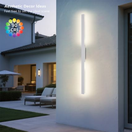 Brilagi - LED Venkovní nástěnné svítidlo LUNA LED/24W/230V 3000K IP65 100 cm bílá CRI 90