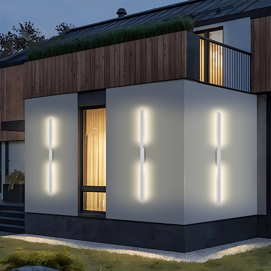 Brilagi - LED Venkovní nástěnné svítidlo LUNA LED/24W/230V 3000K IP65 100 cm bílá CRI 90