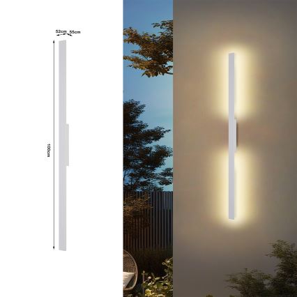 Brilagi - LED Venkovní nástěnné svítidlo LUNA LED/24W/230V 3000K IP65 100 cm bílá CRI 90