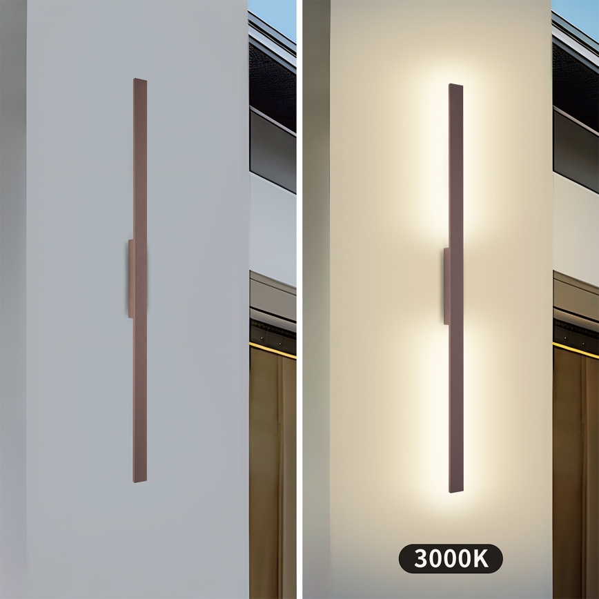 Brilagi - LED Venkovní nástěnné svítidlo LUNA LED/24W/230V 3000K IP65 100 cm hnědá CRI 90