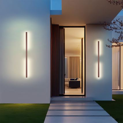 Brilagi - LED Venkovní nástěnné svítidlo LUNA LED/24W/230V 3000K IP65 100 cm hnědá CRI 90