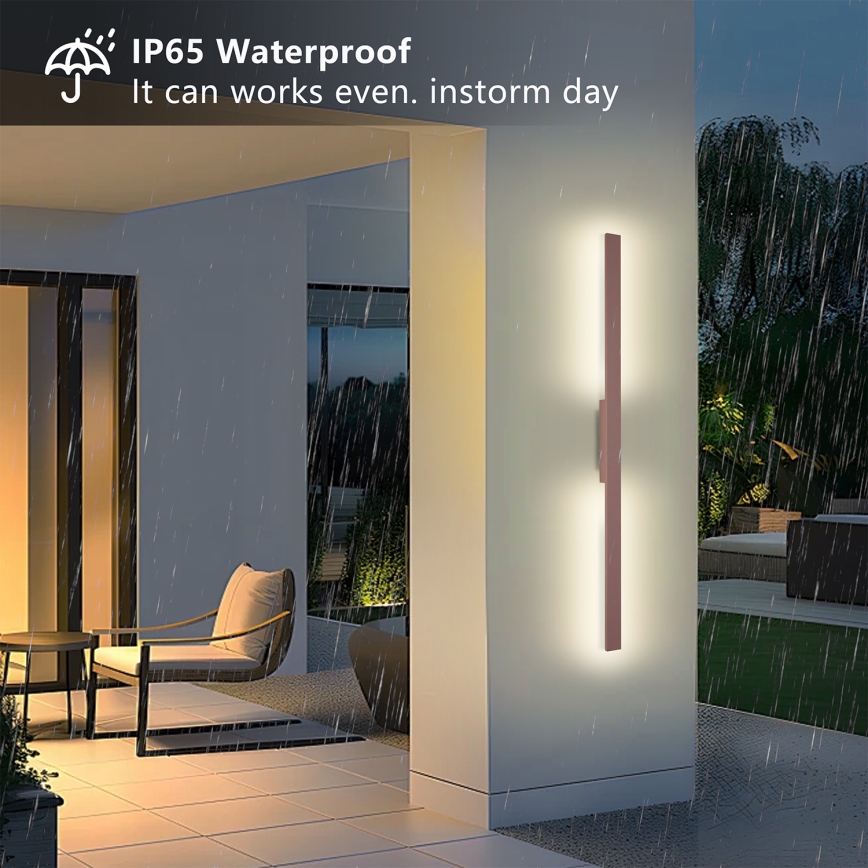 Brilagi - LED Venkovní nástěnné svítidlo LUNA LED/24W/230V 3000K IP65 100 cm hnědá CRI 90
