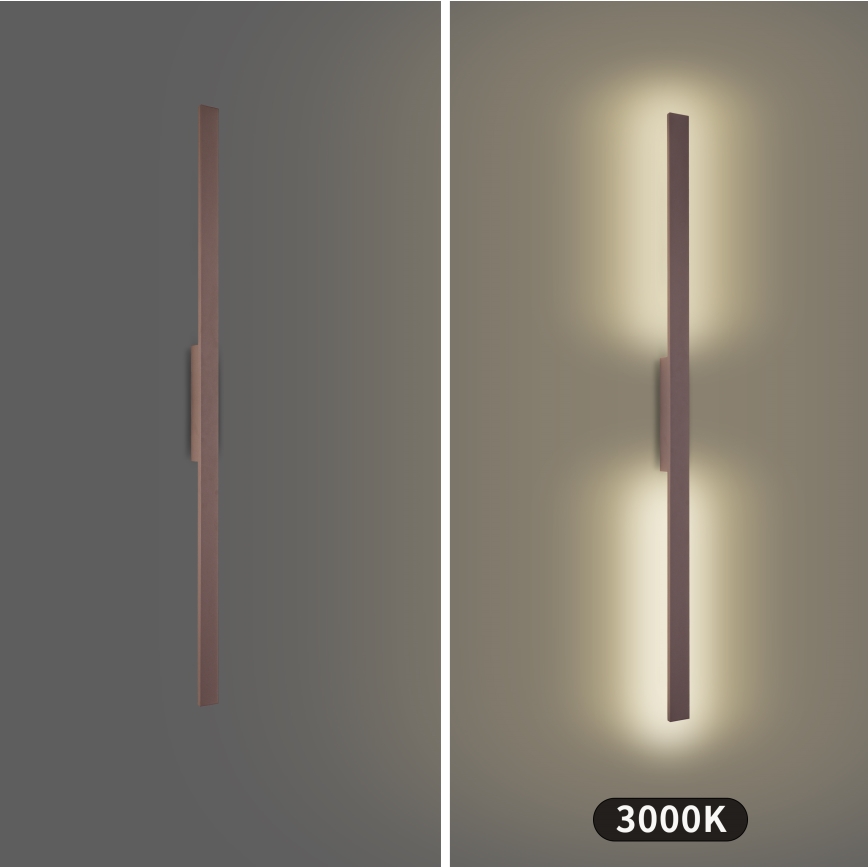 Brilagi - LED Venkovní nástěnné svítidlo LUNA LED/24W/230V 3000K IP65 100 cm hnědá CRI 90