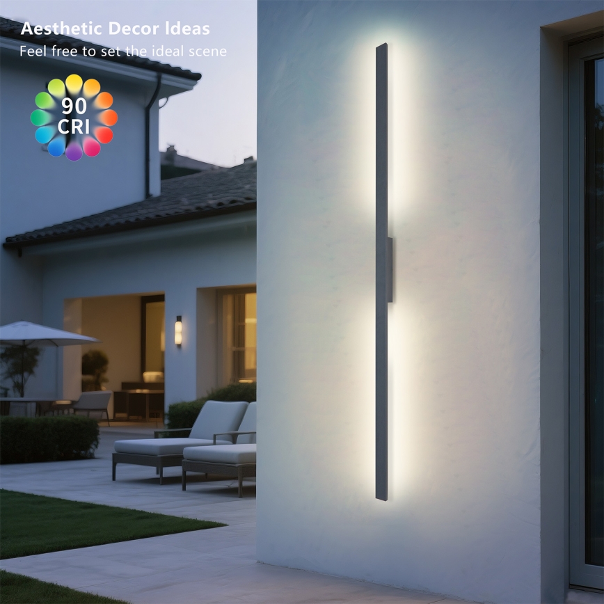 Brilagi - LED Venkovní nástěnné svítidlo LUNA LED/30W/230V 3000K IP65 150 cm antracit CRI 90