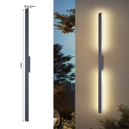 Brilagi - LED Venkovní nástěnné svítidlo LUNA LED/30W/230V 3000K IP65 150 cm antracit CRI 90