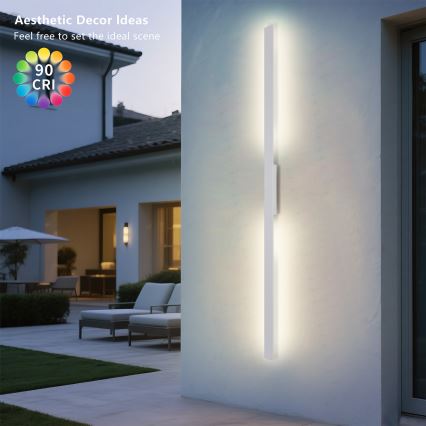 Brilagi - LED Venkovní nástěnné svítidlo LUNA LED/30W/230V 3000K IP65 150 cm bílá CRI 90