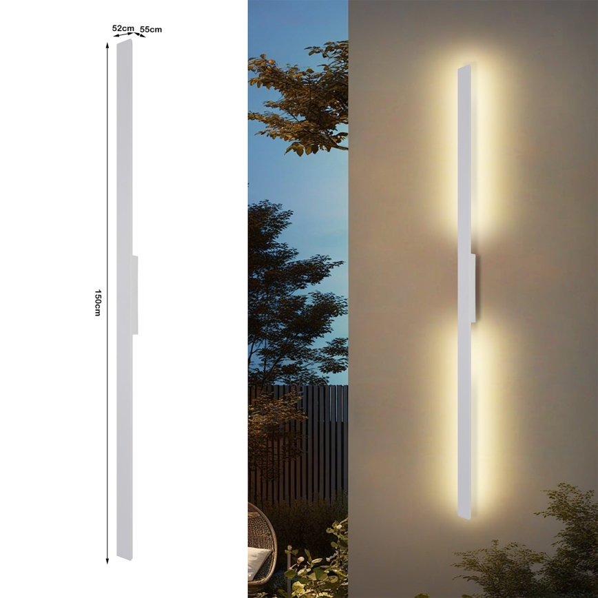 Brilagi - LED Venkovní nástěnné svítidlo LUNA LED/30W/230V 3000K IP65 150 cm bílá CRI 90