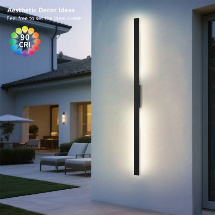 Brilagi - LED Venkovní nástěnné svítidlo LUNA LED/30W/230V 3000K IP65 150 cm černá CRI 90