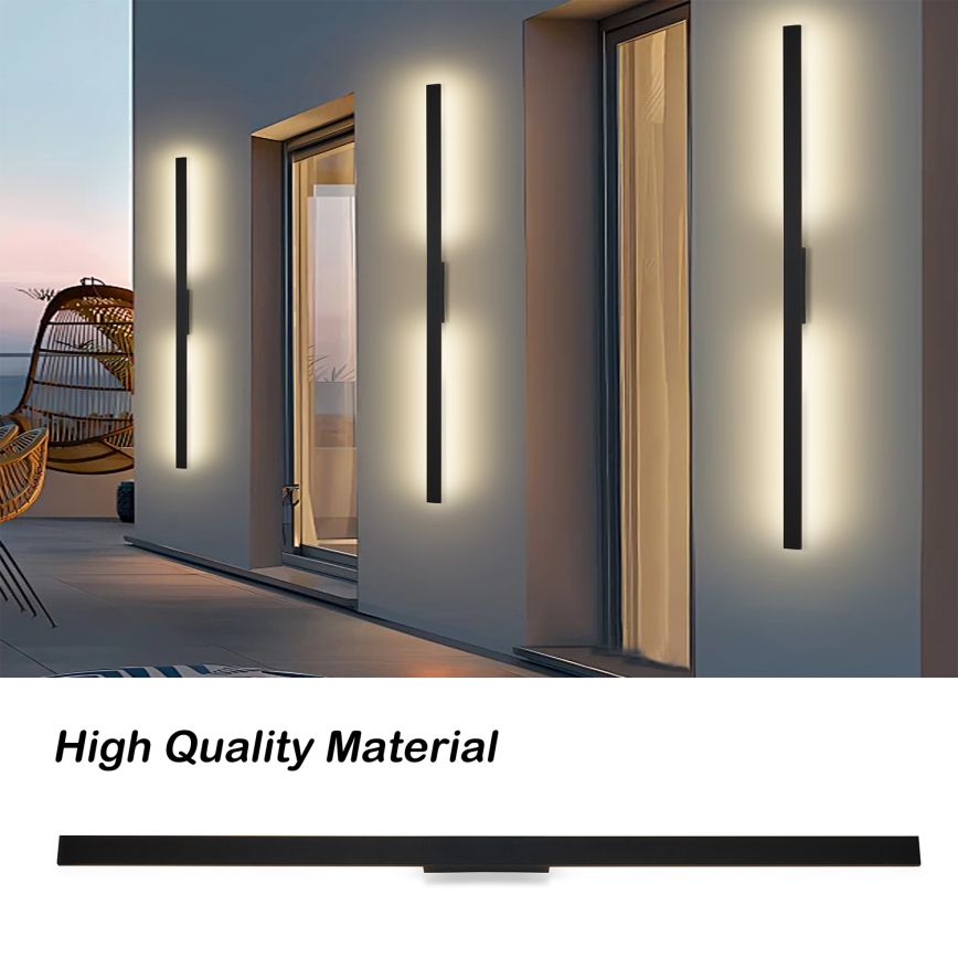 Brilagi - LED Venkovní nástěnné svítidlo LUNA LED/30W/230V 3000K IP65 150 cm černá CRI 90