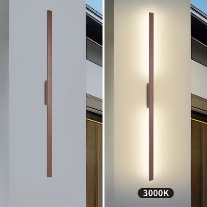Brilagi - LED Venkovní nástěnné svítidlo LUNA LED/30W/230V 3000K IP65 150 cm hnědá CRI 90