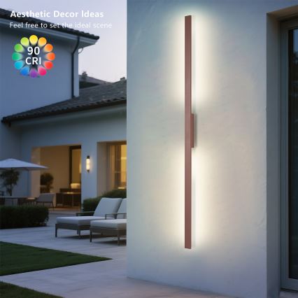 Brilagi - LED Venkovní nástěnné svítidlo LUNA LED/30W/230V 3000K IP65 150 cm hnědá CRI 90