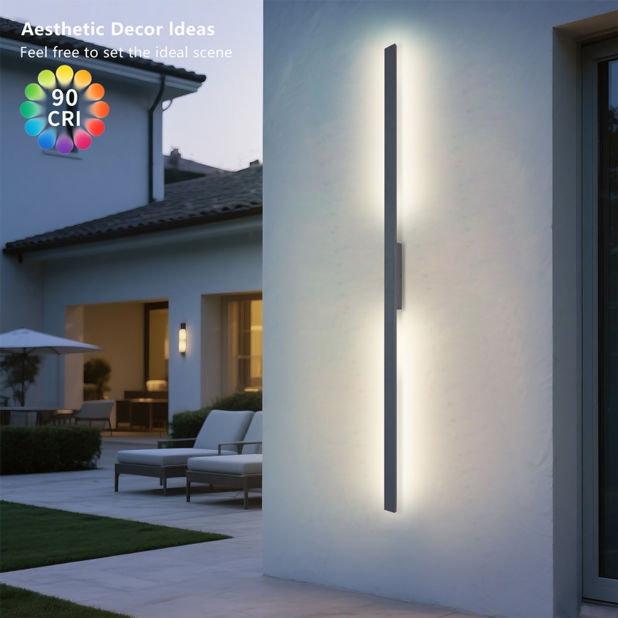 Brilagi - LED Venkovní nástěnné svítidlo LUNA LED/30W/230V 4000K IP65 150 cm antracit CRI 90