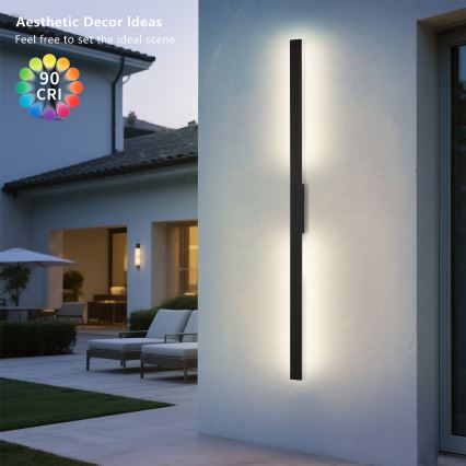 Brilagi - LED Venkovní nástěnné svítidlo LUNA LED/30W/230V 4000K IP65 150 cm černá CRI 90