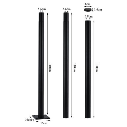 Brilagi - LED Venkovní pouliční lampa se sloupem 3 m URBANSPARK LED/120W/230V černá IP65