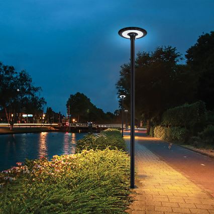 Brilagi - LED Venkovní pouliční lampa se sloupem 4 m URBANSPARK LED/120W/230V černá IP65