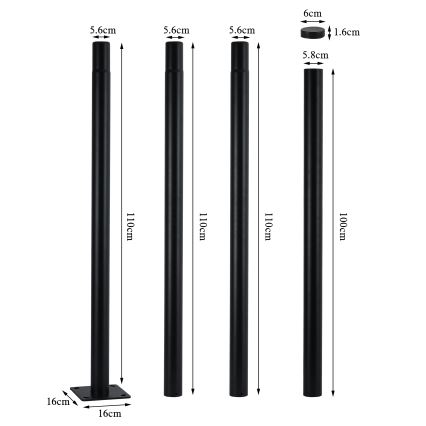 Brilagi - LED Venkovní pouliční lampa se sloupem 4 m URBANSPARK LED/120W/230V černá IP65