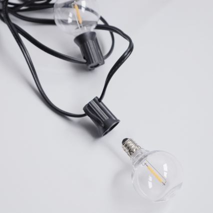 Brilagi - LED Venkovní dekorační řetěz GIRLANDA 25xE12/0,6W/230V 20m černá IP44 teplá bílá + dálkové ovládání