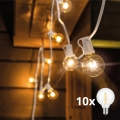Brilagi - LED Venkovní dekorační řetěz GIRLANDA 10xE12/0,6W/230V 8m bílá IP44 teplá bílá