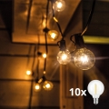 Brilagi - LED Venkovní dekorační řetěz GIRLANDA 10xE12/0,6W/230V 8m černá IP44 teplá bílá