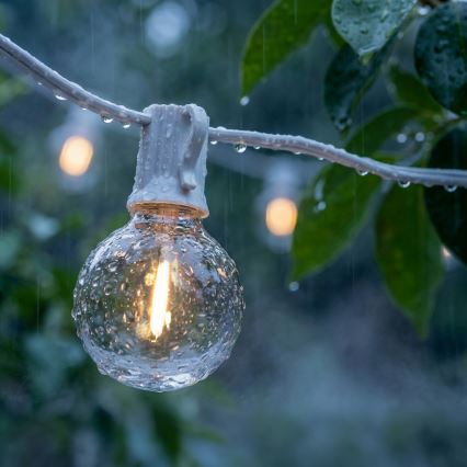 Brilagi - LED Venkovní dekorační řetěz GIRLANDA 10xE12/0,6W/230V 8m bílá IP44 teplá bílá