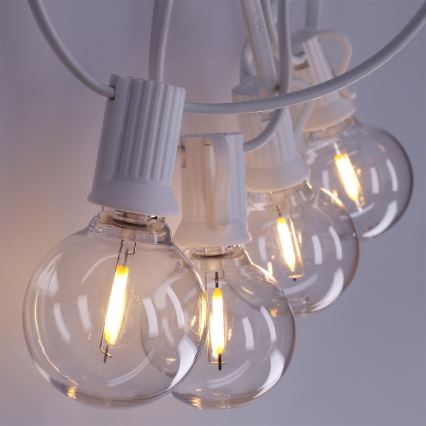 Brilagi - LED Venkovní dekorační řetěz GIRLANDA 10xE12/0,6W/230V 8m bílá IP44 teplá bílá
