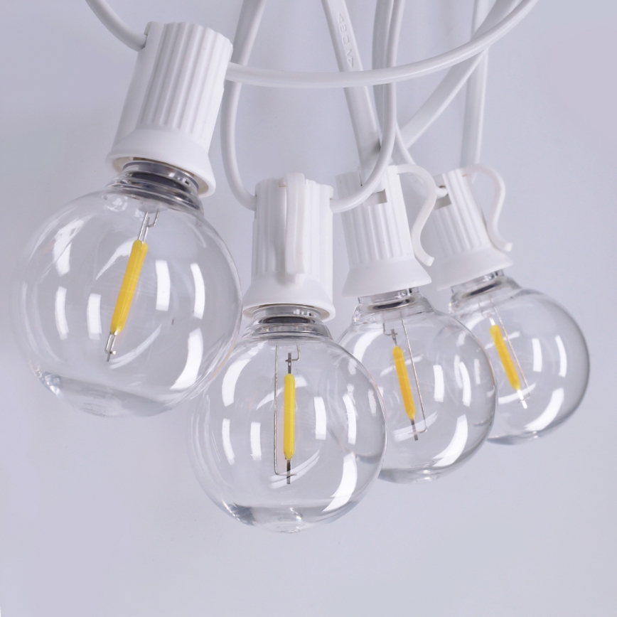 Brilagi - LED Venkovní dekorační řetěz GIRLANDA 10xE12/0,6W/230V 8m bílá IP44 teplá bílá