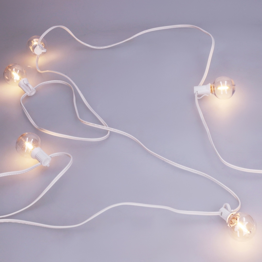 Brilagi - LED Venkovní dekorační řetěz GIRLANDA 10xE12/0,6W/230V 8m bílá IP44 teplá bílá