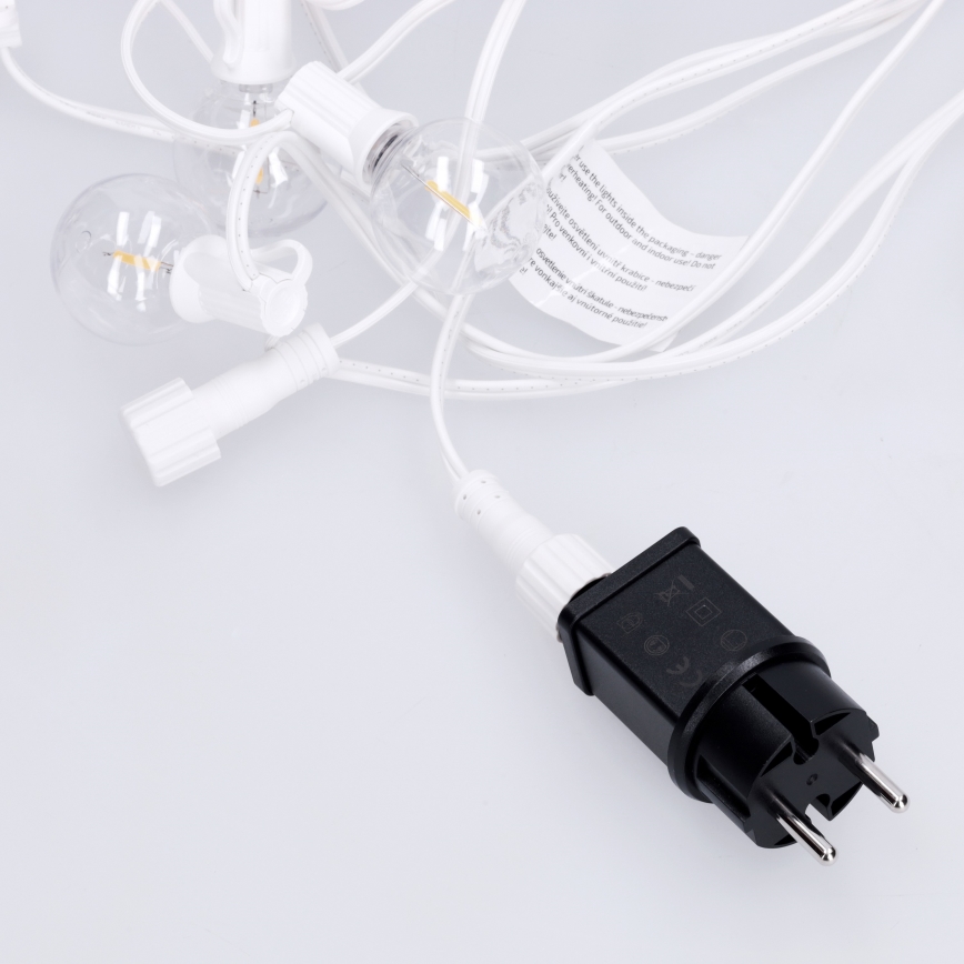 Brilagi - LED Venkovní dekorační řetěz GIRLANDA 10xE12/0,6W/230V 8m bílá IP44 teplá bílá