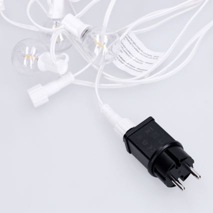 Brilagi - LED Venkovní dekorační řetěz GIRLANDA 10xE12/0,6W/230V 8m bílá IP44 teplá bílá